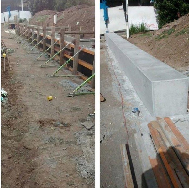 concrete formwork with MacketBracket and the finished concrete box section